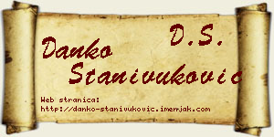 Danko Stanivuković vizit kartica